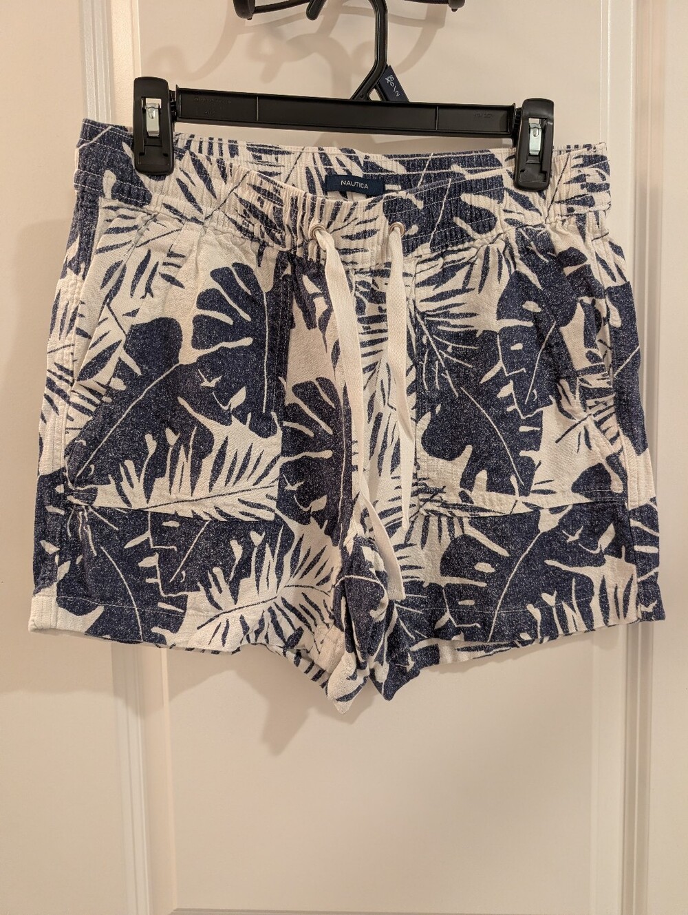 Nautica Palm Leaf Print Linen/Viscose Shorts